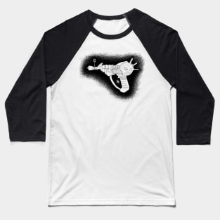 Zombies Black Sketchy Ray Gun on White Baseball T-Shirt